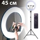 Лампа кольцевая светодиодная Led-YQ-460B с 3 держателями для телефона пультом 45 см - изображение 7