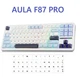 Клавиатура беспроводная AULA F87 PRO+наклейкиукр/рус, Bluetooth с RGB, игровая, Hot Swap, 3 режима подключения, White-Blue - изображение 1