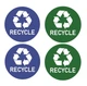 Наліпка Вінілова Лінія 24 Recycle Вторинна переробка Набір 4 шт. Розмір 10 см. - зображення 1