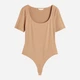 Боди-футболка женская H&M 1154640004c30 L Бежевая (1000000051850) - изображение 1