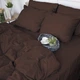 Простынь на резинке MirSon Satin Premium 0211 Cacao 200 х 220 см (2200001085084) - изображение 1