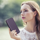 Чохол-книжка iCarer Curved Edge Real Cowhide Premium Leather Folio Case для Apple iPhone 14 Plus Dark Purple (WMI14220715-BN) - зображення 20