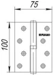 Петля съемная FUARO 413/BL-4 100x75x2,5 черный матовый (левая) - изображение 3