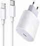 Комплект быстрой зарядки для Apple iPhone Блок зарядки Type-C 20W USB-C СЗУ 20 Вт Power Adapter, Кабель зарядки Type-C to Lightning тайп-с на лайтнинг White - изображение 1