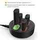 Зарядна dock станція DOBE з чотирма акумуляторними батареями ємністю 800 mAh для геймпада Microsoft Wireless Controller консолі Xbox Series X, Xbox Series S, Xbox One X / S / Xbox One з LED підсвіткою статусу заряду - зображення 3