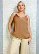 Майка прямого крою з креп шифону, коричнева di classe M-XL 13-212030 - изображение 2