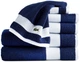 Набор 6 хлопковых полотенец Lacoste Home Heritage Sport Stripe Logo для ванной 132х76 см х 2 шт + 40х76 см х 2 шт + 33х33 см х 2 шт (1159840576) - изображение 2