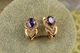 Сережки Xuping Jewelry Перина з фіолетовим каменем 1,6 см золотисті - зображення 2