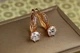 Серьги Xuping Jewelry соло с белым камнем 1,7 см золотистые - изображение 3