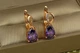 Серьги Xuping Jewelry Скандинавия с фиолетовым камнем 1,8 см золотистые - изображение 2