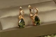 Серьги Xuping Jewelry Скандинавия с изумрудным камнем 1,8 см золотистые - изображение 2