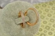 Серьги кольца Хuping Jewelry две дорожки с мелкими камнями 2 см золотистые - изображение 2