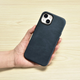 Панель iCarer Oil Wax Premium Leather Magsafe Back Case для Apple iPhone 14 Dark Blue (WMI14220701-BU) - зображення 14