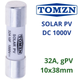 Предохранитель цилиндрический плавкий TOMZN 32A gPV SOLAR PV 10x38мм DC 1000V для солнечных панелей (PV систем) - изображение 1