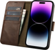 Etui z klapką iCarer Oil Wax Premium Leather 2in1 Wallet Case z RFID do Apple iPhone 14 Pro Brown (WMI14220722-BN) - obraz 3