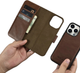 Etui z klapką iCarer Oil Wax Premium Leather 2in1 Wallet Case z RFID do Apple iPhone 14 Pro Brown (WMI14220722-BN) - obraz 13