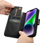Etui z klapką iCarer Real Cowhide Premium Leather 2in1 Wallet Case z RFID do Apple iPhone 14 Plus Black (WMI14220727-BK) - obraz 16