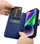 Чохол-книжка iCarer Real Cowhide Premium Leather 2in1 Wallet Case з RFID для Apple iPhone 14 Plus Blue (WMI14220727-BU) - зображення 15