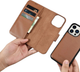 Etui z klapką iCarer Real Cowhide Premium Leather 2in1 Wallet Case z RFID do Apple iPhone 14 Pro Max Brown (WMI14220728-BN) - obraz 14