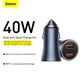 Адаптер автомобильный BASEUS Golden Contactor Pro Dual Quick Charger Car Charger |2USB, 5A/40W, QC| (CCJD-A0G) 4756344 - изображение 9