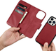 Etui z klapką iCarer Real Cowhide Premium Leather 2in1 Wallet Case z RFID do Apple iPhone 14 Pro Red (WMI14220726-RD) - obraz 14
