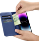 Чохол-книжка iCarer Real Cowhide Premium Leather 2in1 Wallet Case з RFID для Apple iPhone 14 Pro Blue (WMI14220726-BU) - зображення 13