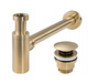 Сифон для раковини REA BRUSHED GOLD універсальний + CLICK-CLACK - изображение 1