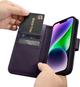 Чохол-книжка iCarer Real Cowhide Premium Leather 2in1 Wallet Case з RFID для Apple iPhone 14 Dark Purple (WMI14220725-DP) - зображення 16