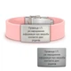 ID браслет з гравіюванням ваших ідентифікаційних даних, рожевий (2 знімні пластини) - зображення 1