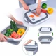 Дошка для нарізки складана Chopping Board 2 в 1, Біло-сіра / Дошка миска кухонна - зображення 7