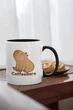 Кружка керамічна з малюнком капібарою "CoffeeBara" 330 мл для напоїв біла з чорною ручкою на подарунок - зображення 3