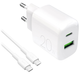 Мережевий зарядний пристрій Puro PROLITE 20W USB-A - USB-C with cable USB-C 1.2m White (8018417500039) - зображення 1