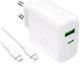 Ładowarka sieciowa Puro PROLITE Daily 45W USB-A - USB-C z kablem USB-C 1.2m White (8018417498688) - obraz 1
