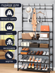 Вішалка підлогова стійка для одягу та взуття металева GTM Clothes Rack 172 х 60 х 26 см Стелаж з полицями для взуття та гачками Black - зображення 5