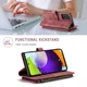 Чехол-кошелек CaseMe Retro Leather с манитом и ремешком для Samsung A52 Бордовый - изображение 5