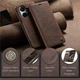 Чехол-книжка CaseMe из нубука для Xiaomi Poco F6 Тёмно-коричневый - изображение 12