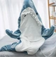 Пижама кигуруми акула Shark Blanket L 135-145 см Плед акула серо-синяя - изображение 2