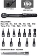 Динамометрический ключ 1/4" Lytool 2-24 Nm Drive Click Torque Wrench Set (с набором насадок Hex/Torx, удлинителем и кейсом) - изображение 5