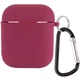 Силиконовый футляр с микрофиброй для наушников Airpods 1/2 Бордовый / Plum - изображение 1