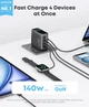 Зарядное устройство Anker 140W USB-C Charger, 4 порта быстрой зарядки с технологией GAN, цветной дисплей - Dark Gray (американская вилка) - изображение 2