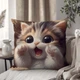 Подушка плюшева "З кошеням", 45×45 см, 3D зображення / 1310245UA - зображення 1