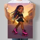Постер в стиле куклы Bratz Девушка на роликах А3 30х42 см (DYT042_А3) - изображение 1