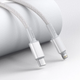 Kabel Baseus High Density Braided USB Type-C - Lightning 1 m White (CATLGD-02) - obraz 10