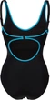 Купальник закрытый для женщин Arena TANIA CLIP BACK SWIMSUIT ONE P черный, голубой Женщины 40 005974-580 - изображение 4
