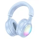 Наушники беспроводные Bluetooth c подсветкой HOCO Focus BT headphones W48 |BT5.3, AUX/BT/TF, 46h| blue - изображение 1
