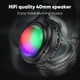 Наушники беспроводные Bluetooth c подсветкой HOCO Focus BT headphones W48 |BT5.3, AUX/BT/TF, 46h| blue - изображение 5