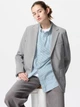 Пиджак классический удлиненный женский Uniqlo 155701579 L Серый (1159840979) - изображение 2
