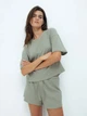 Піжамна футболка жіноча H&M 271258856_top M Фісташкова (2727000073909) - зображення 4