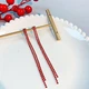 Серьги клипсы удлиненные бижутерия в стразах jeweston Красные - изображение 1