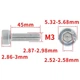 Гвинт DIN912, M3*45, із циліндричною головкою та внутрішнім шестигранником - зображення 2